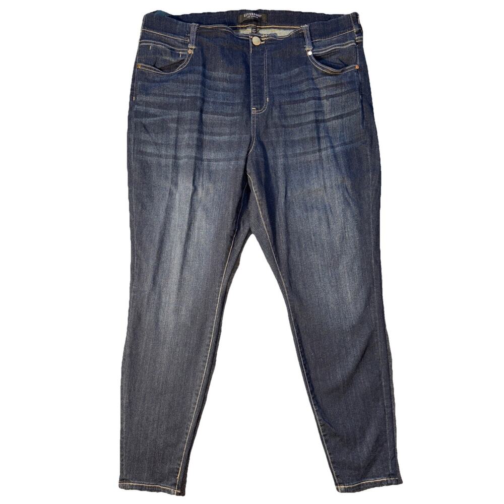 Liverpool‎ Women's Size 22 W Dark Gia Glider Slim Pull On Denim Jeans